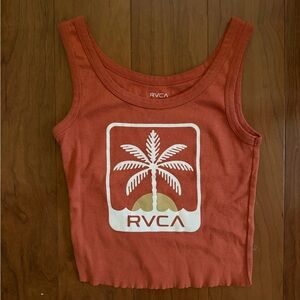 RVCA Burnt Orange Graphic Crop Tank
